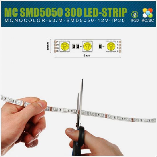 LED Streifen 12V SMD5050 60 LED/m - Rot
