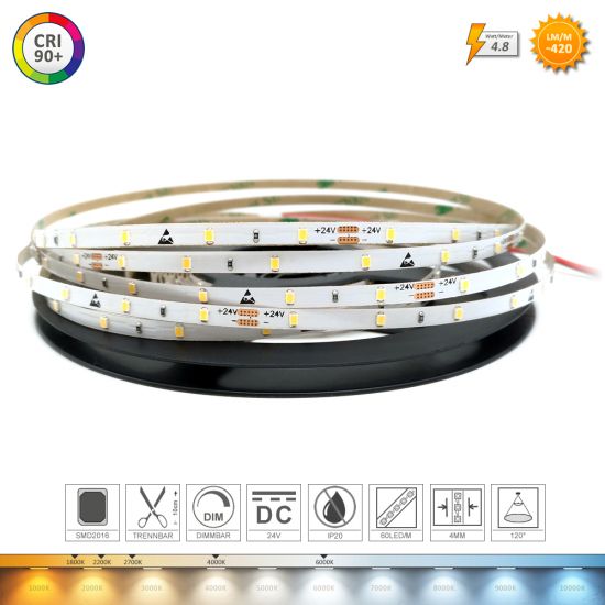Premium LED Streifen SMD2016 -  60 | 120 | 180 LED/m (verschiedene Farbtemperaturen)